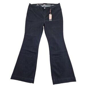 Laurie Felt Silky Flare Jeans Women's 3XT Dark Blue Wash Wide Leg Flare NWT NEW
